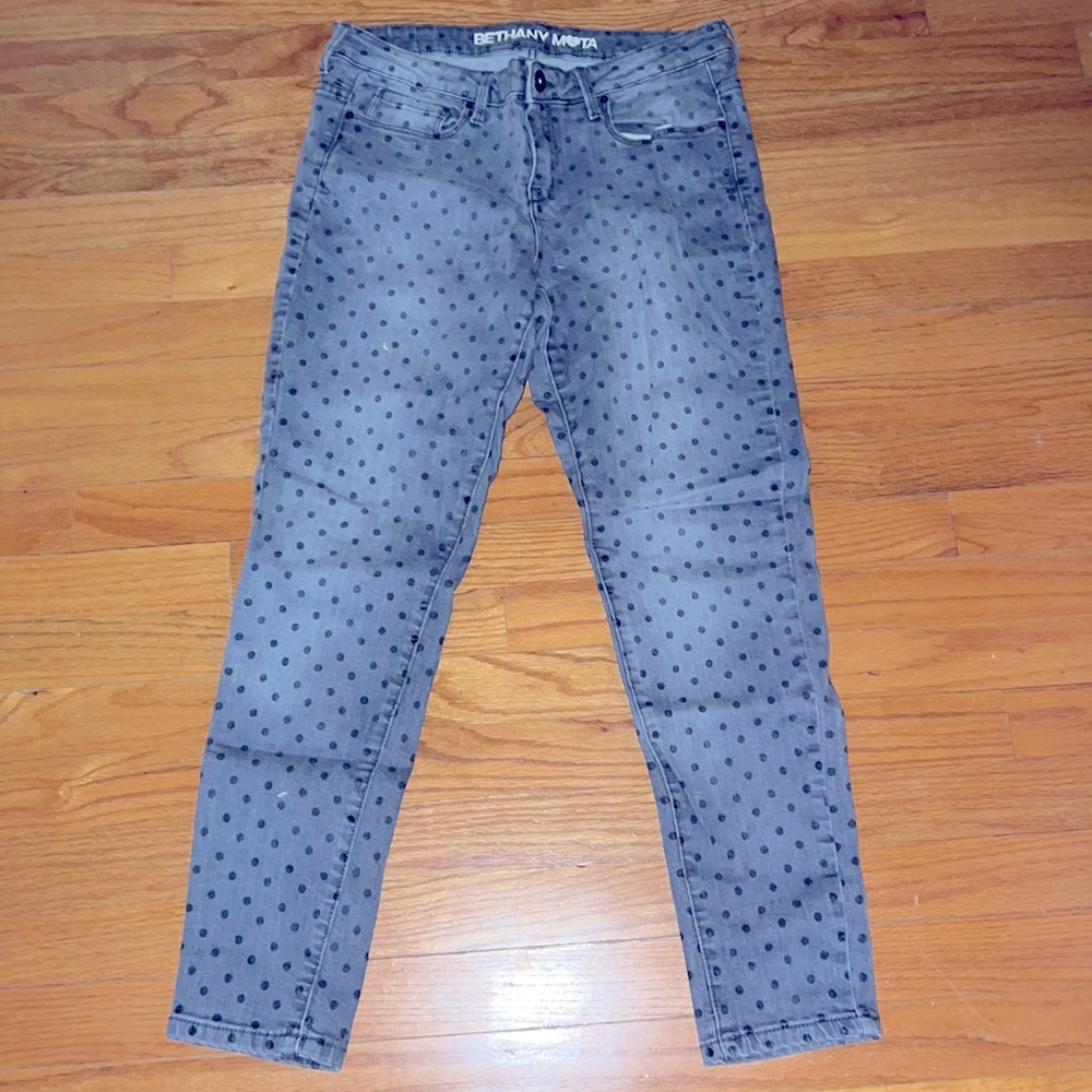 Gray polkadot jeans